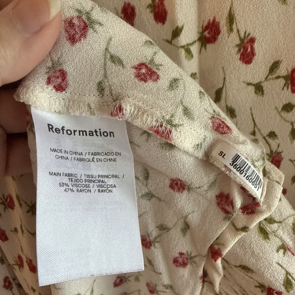 Reformation Calix Ivory Madison Floral Mini Dress Size Small Fairy Coquette Grad - Picture 10 of 16